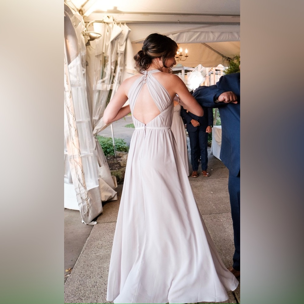 Light Grey Halter Bridesmaid Dress